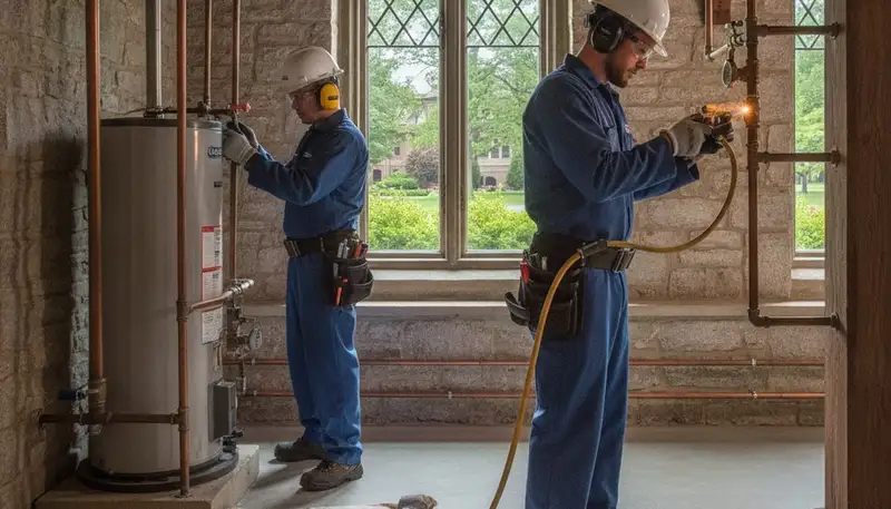 Detroit, MI plumbing repair technician servicing residential pipes and fixtures