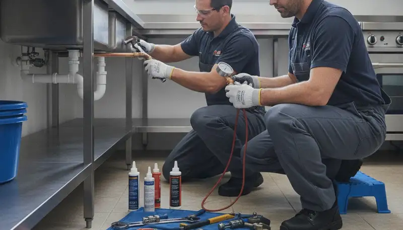 Detroit, MI plumber repairing aging pipes for a residential plumbing service call