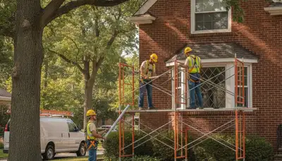 Detroit, MI plumbing repair technician servicing a residential pipe leak