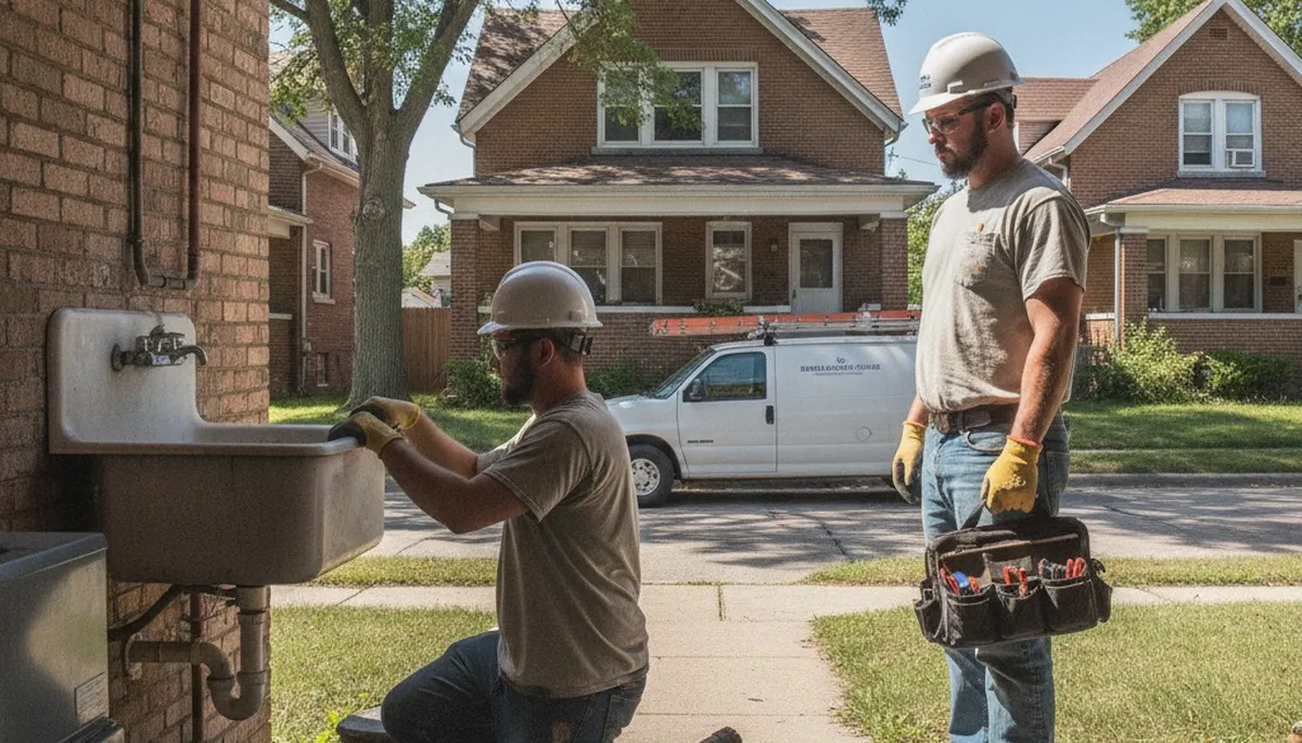 Detroit, MI plumber repairing a residential pipe for plumbing service call