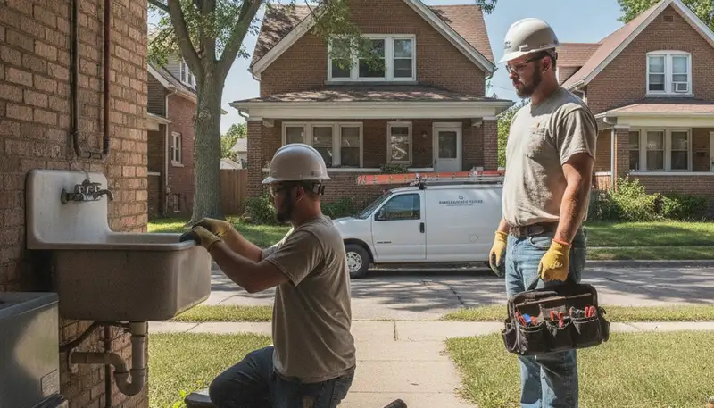 Detroit, MI plumber repairing a residential pipe for plumbing service call
