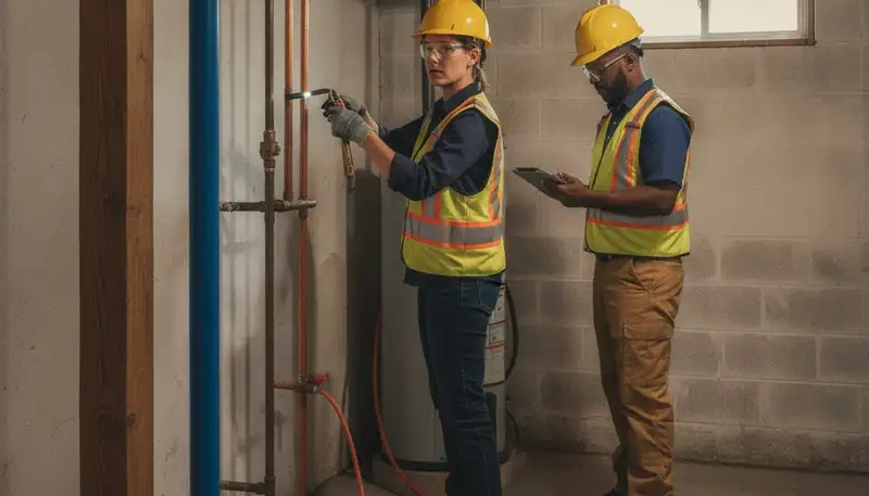 Detroit, MI plumber repairing a residential pipe leak for plumbing repair service