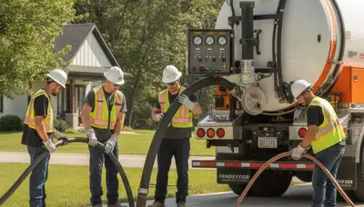 Detroit, MI septic pumping service truck for residential plumbing repair by On Call Plumbers