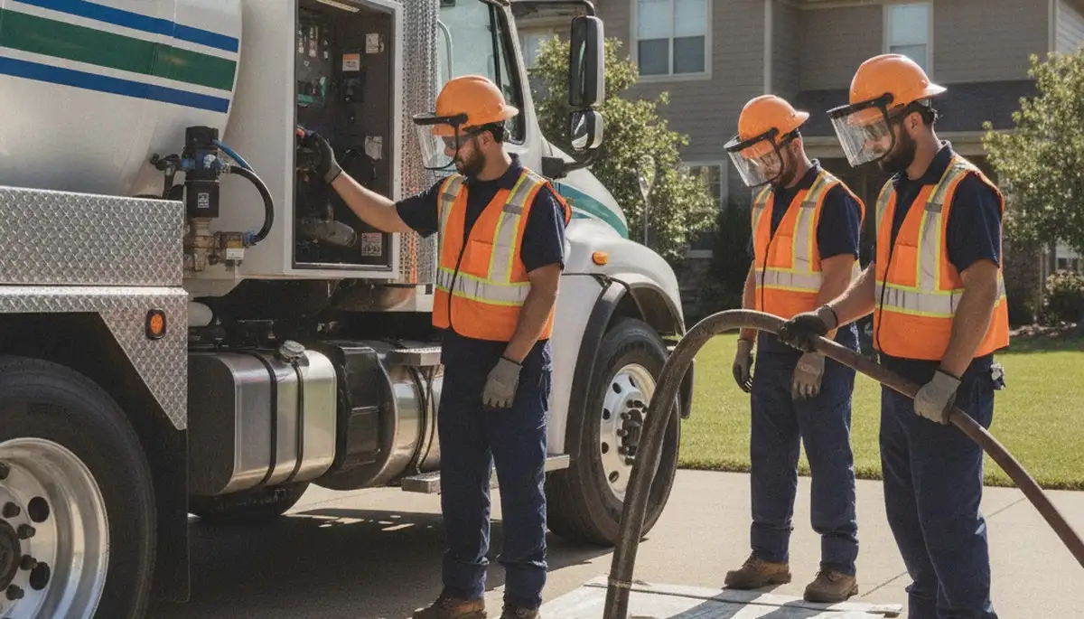 Detroit, MI plumber pumping septic tank for home septic maintenance and repair