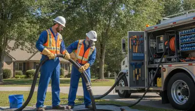 Detroit, MI plumber cleaning a septic tank for reliable home plumbing maintenance