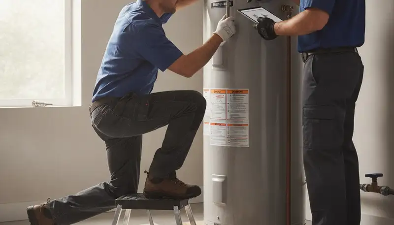 Detroit, MI plumber repairing a water heater for reliable home hot water service